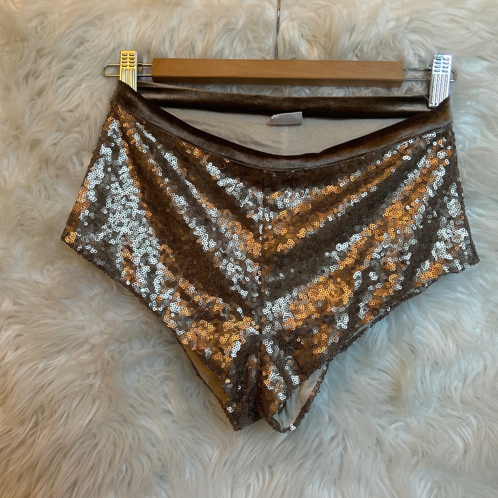 Gold sequined hot pants